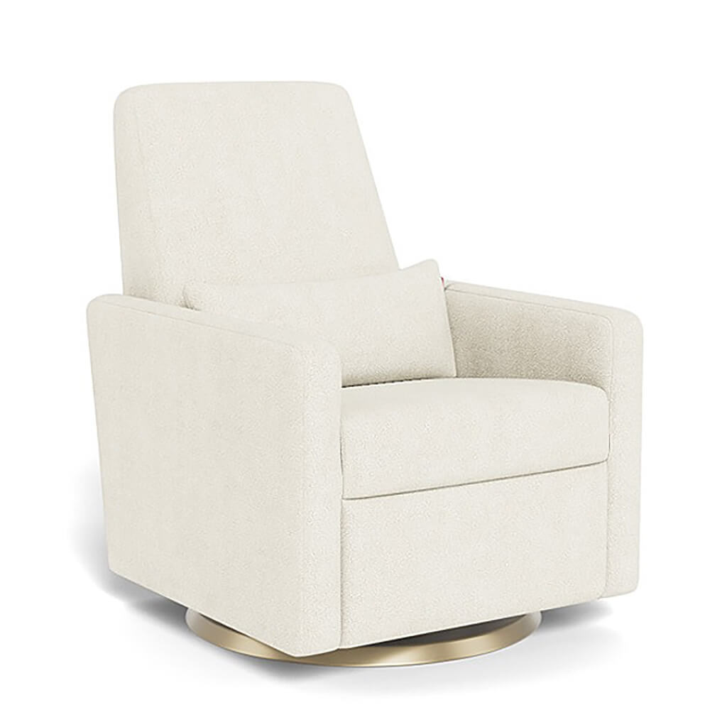 Grano Glider Recliner Gold Swivel Base Ivory Boucle