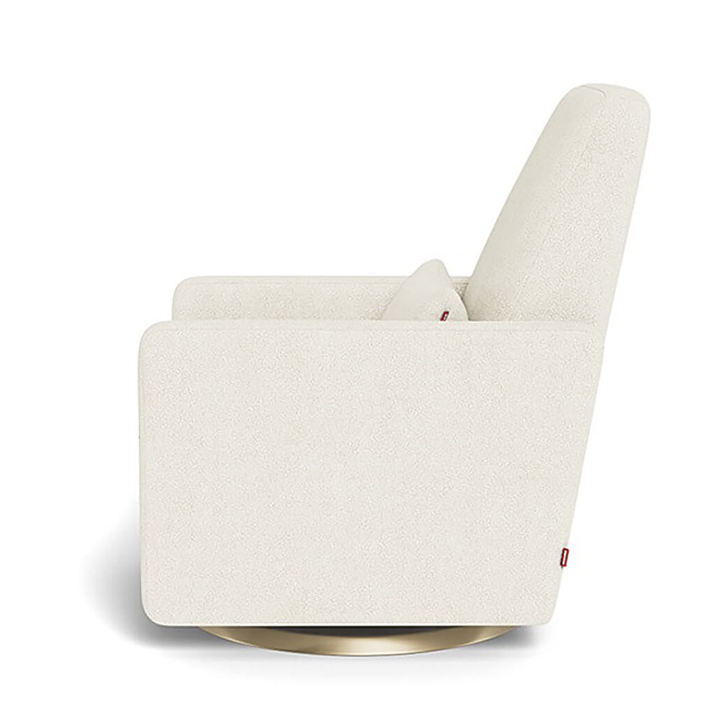 Grano Glider Recliner Gold Swivel Base Ivory Boucle