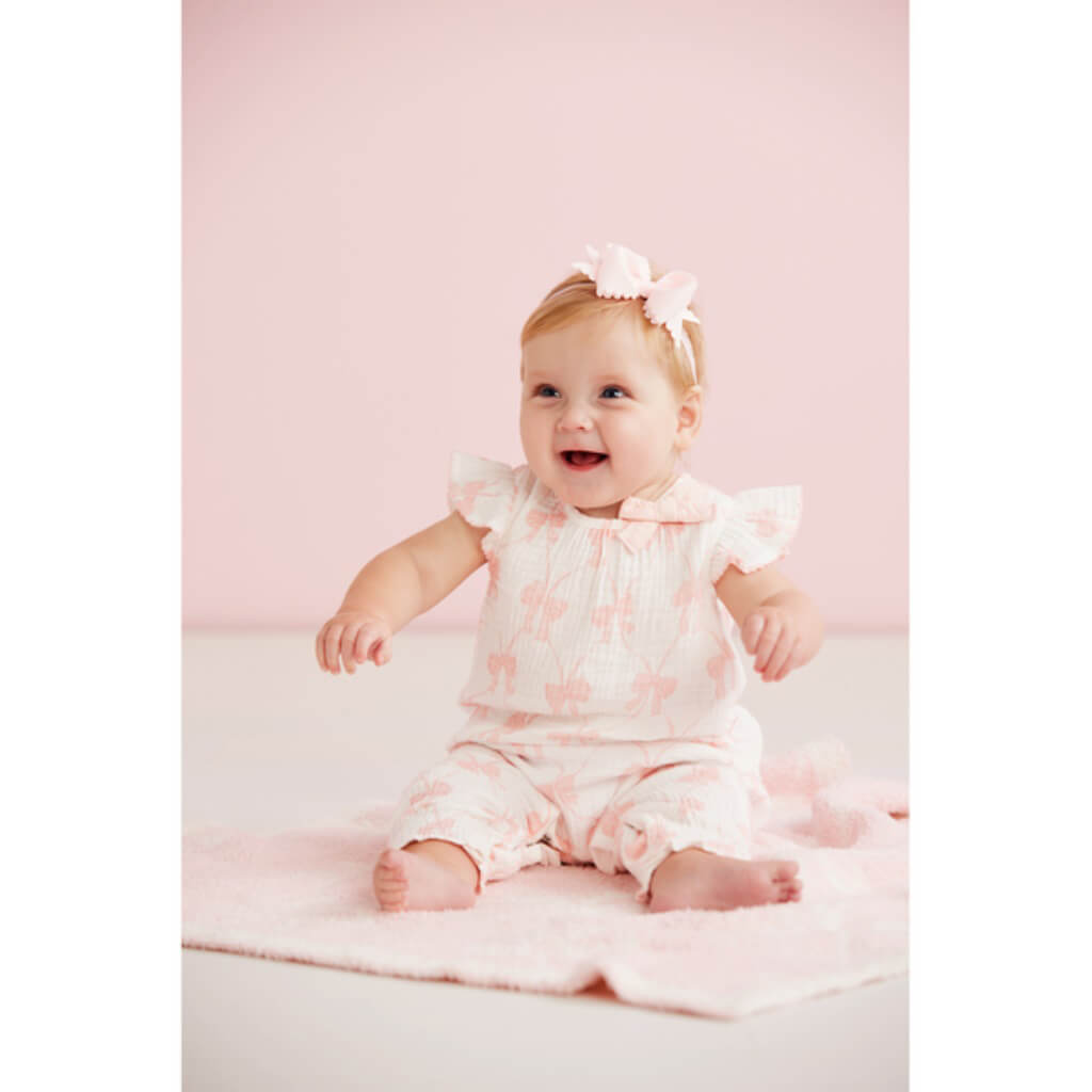 Pink Bow Longall Romper