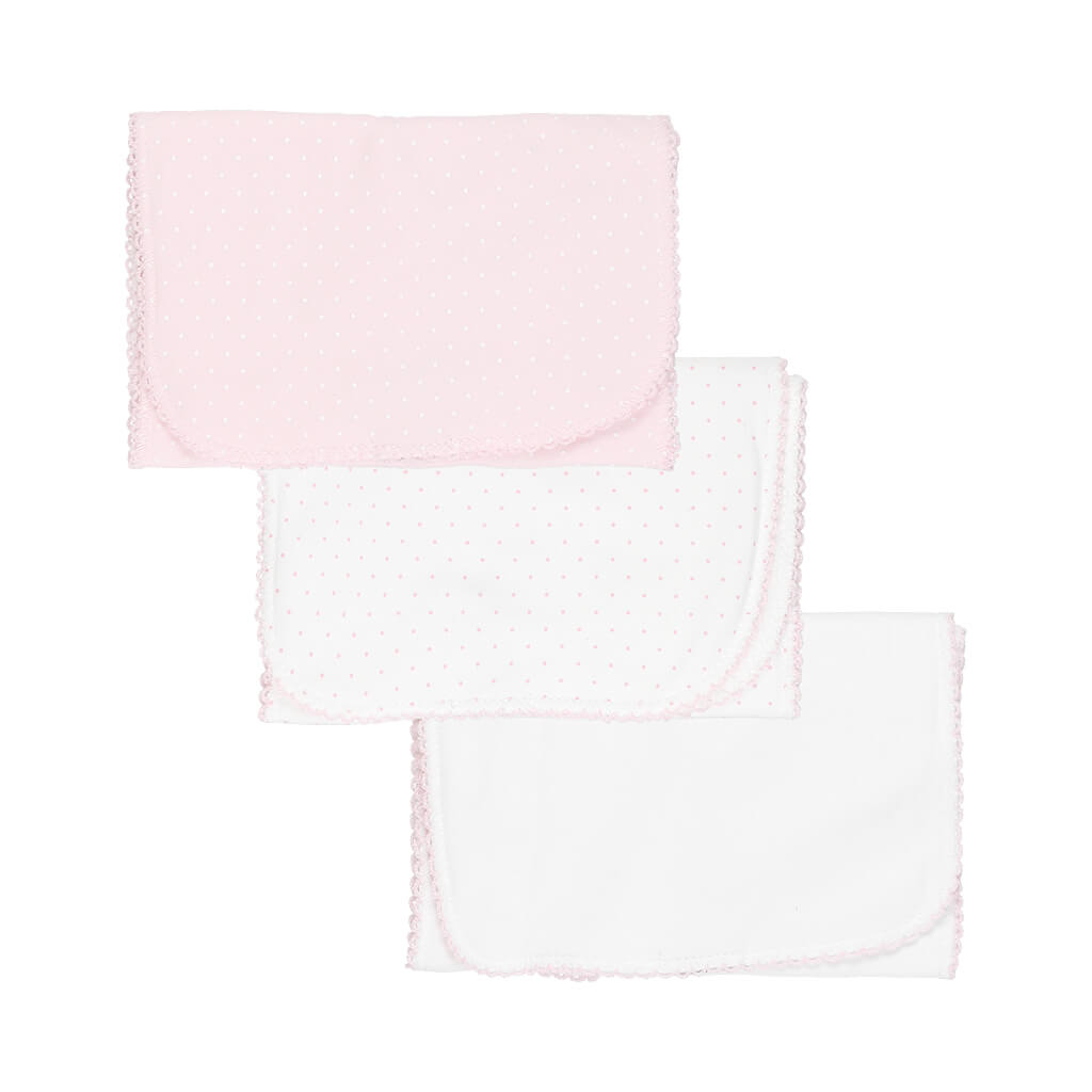 3 Pack Burp Pad Pink Dots