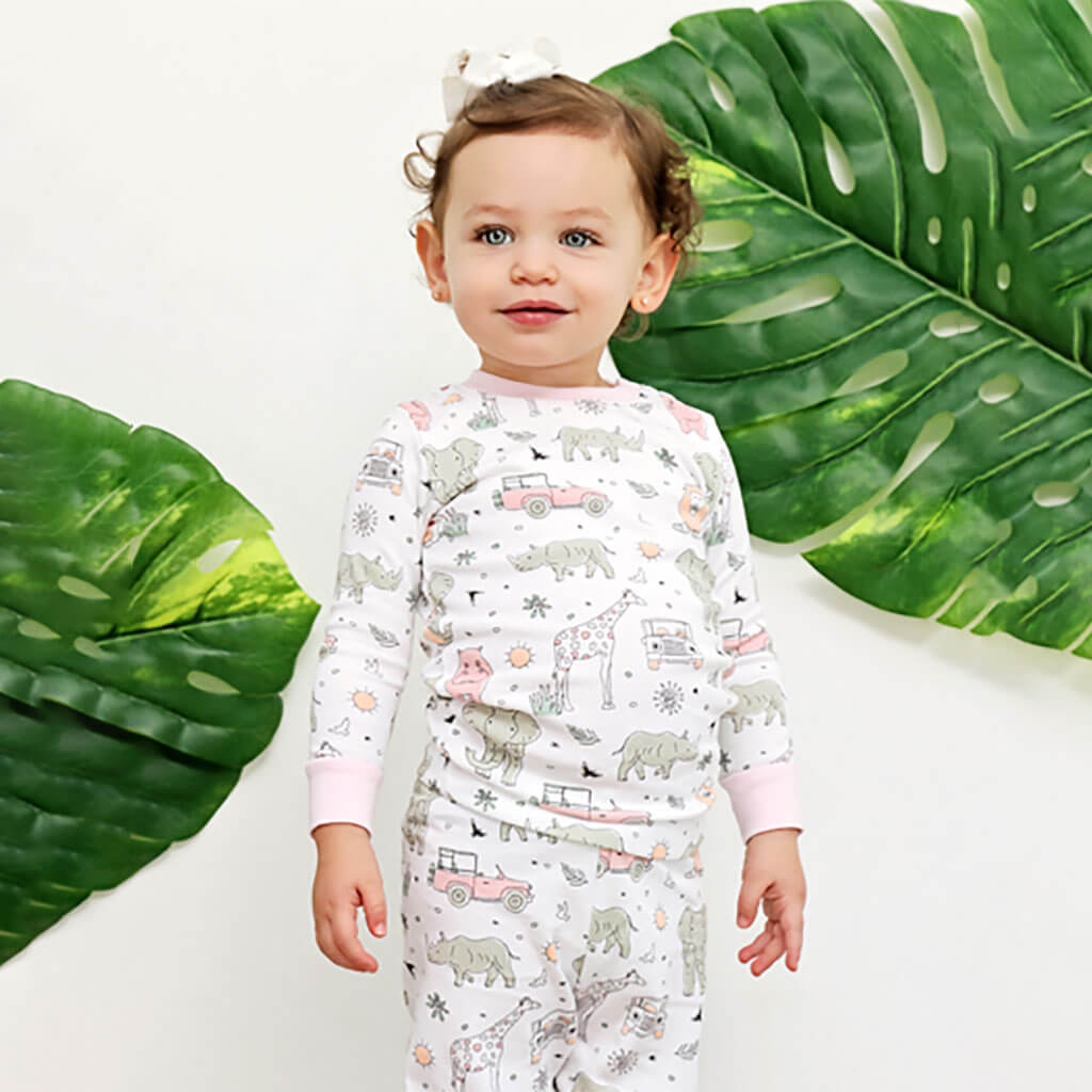 2 Piece Pajamas - Pink Safari