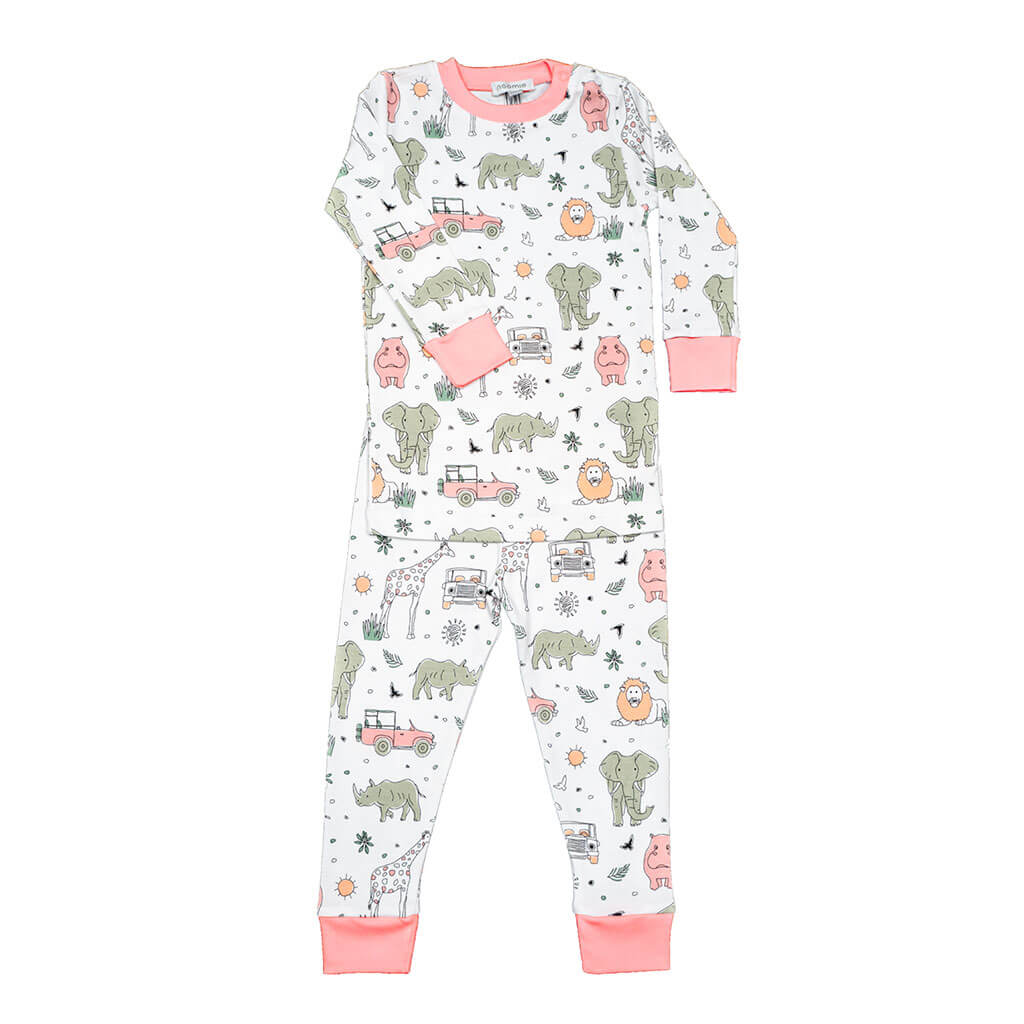 2 Piece Pajamas - Pink Safari