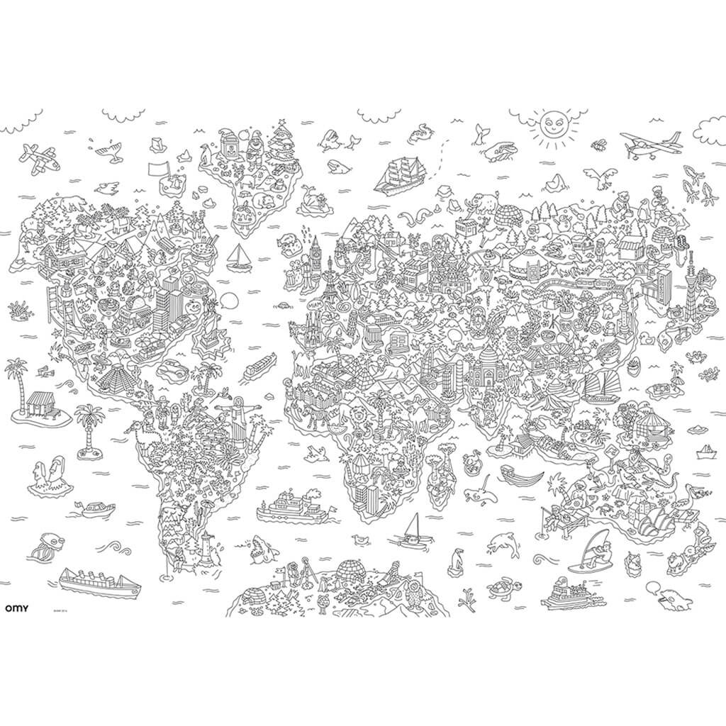 Omy Design Giant Frameable Coloring Poster Atlas