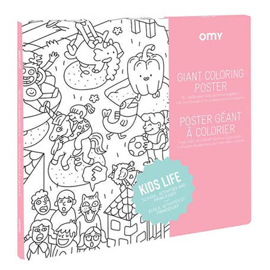 Omy Design Giant Frameable Coloring Poster Kids Life