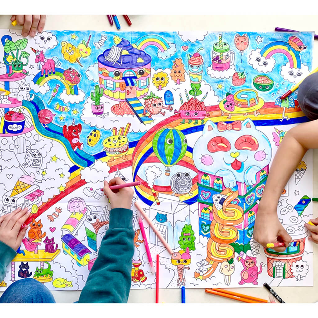 Omy Design Giant Frameable Coloring Poster Kawaii