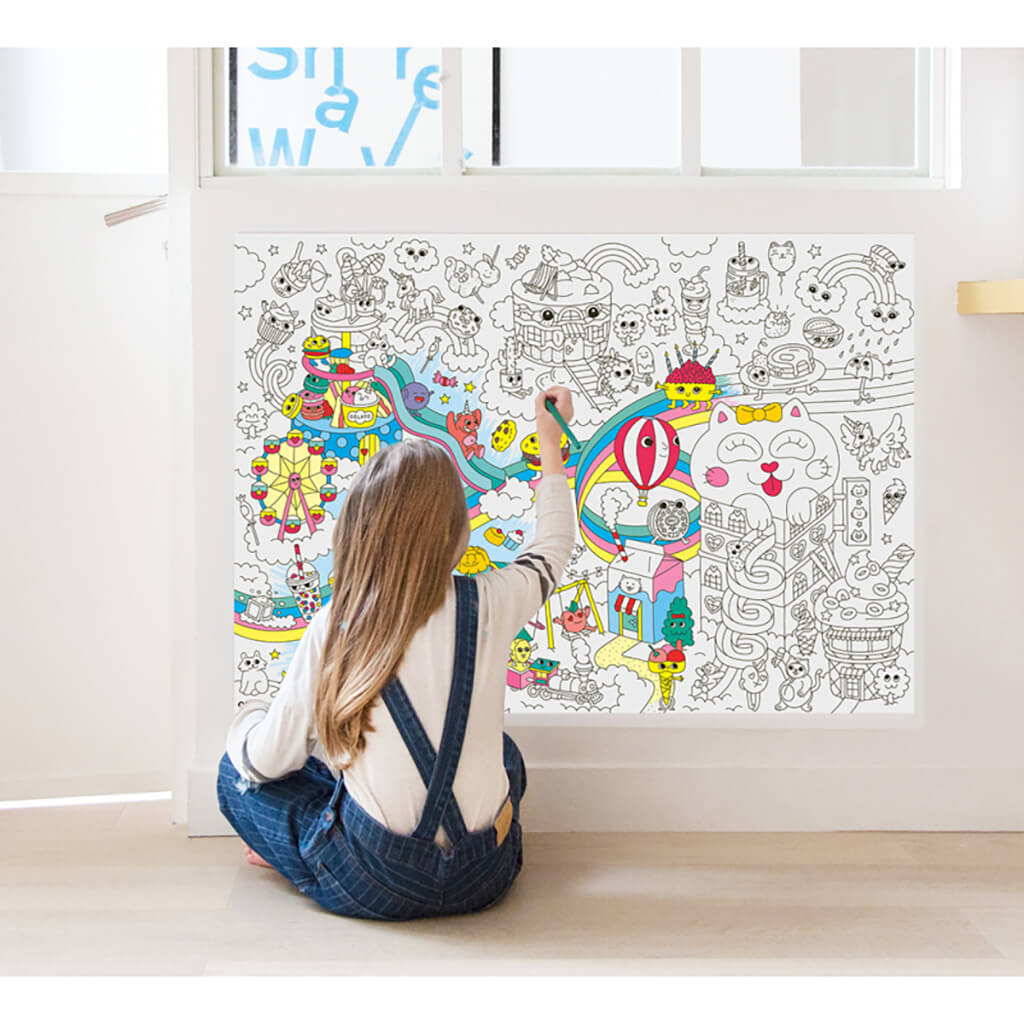 Omy Design Giant Frameable Coloring Poster Kawaii