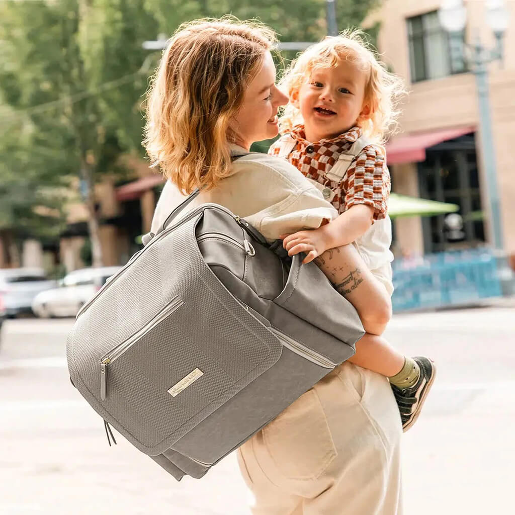 Boxy Deluxe Backpack Sand Cable Stitch