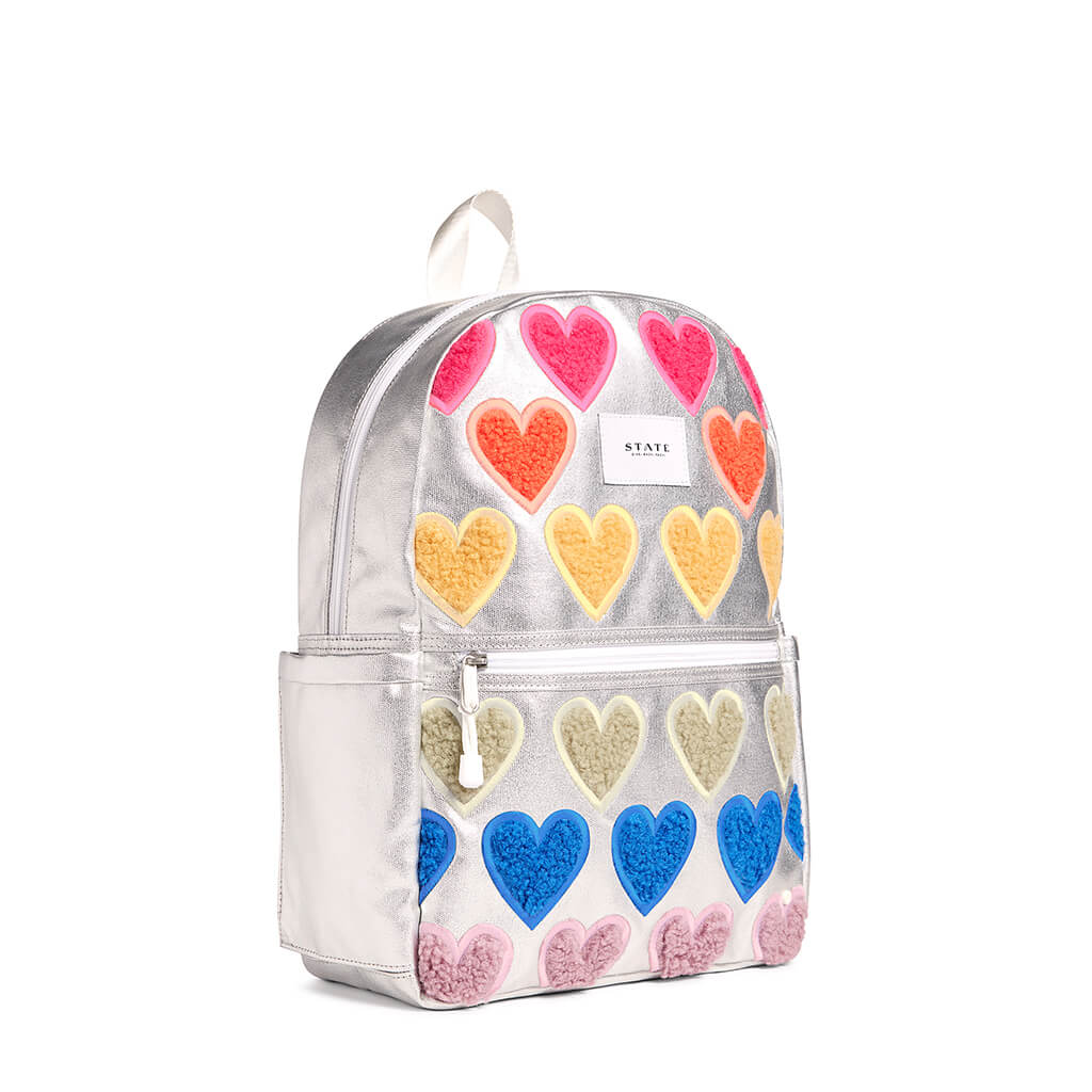 Kane Kids Backpack Metallic Fuzzy Hearts