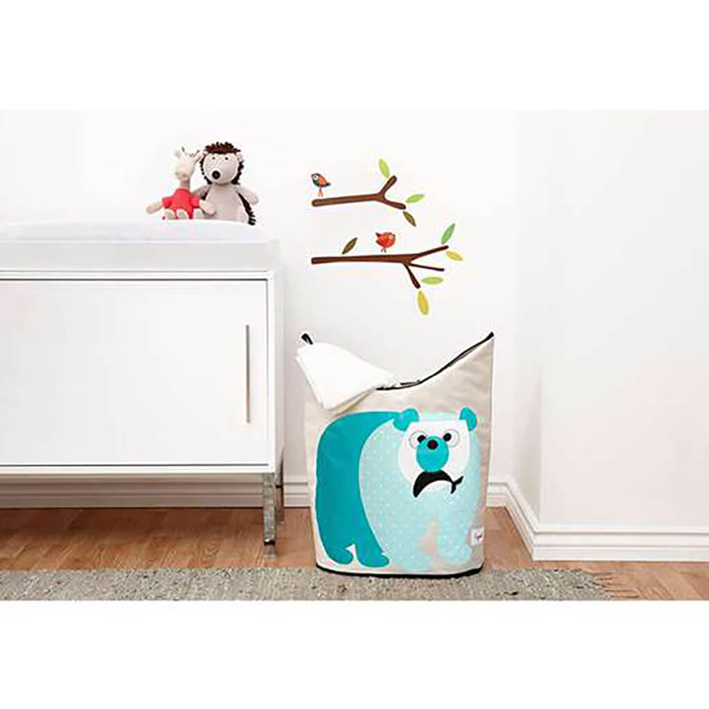 Laundry Hamper Polar Bear Blue