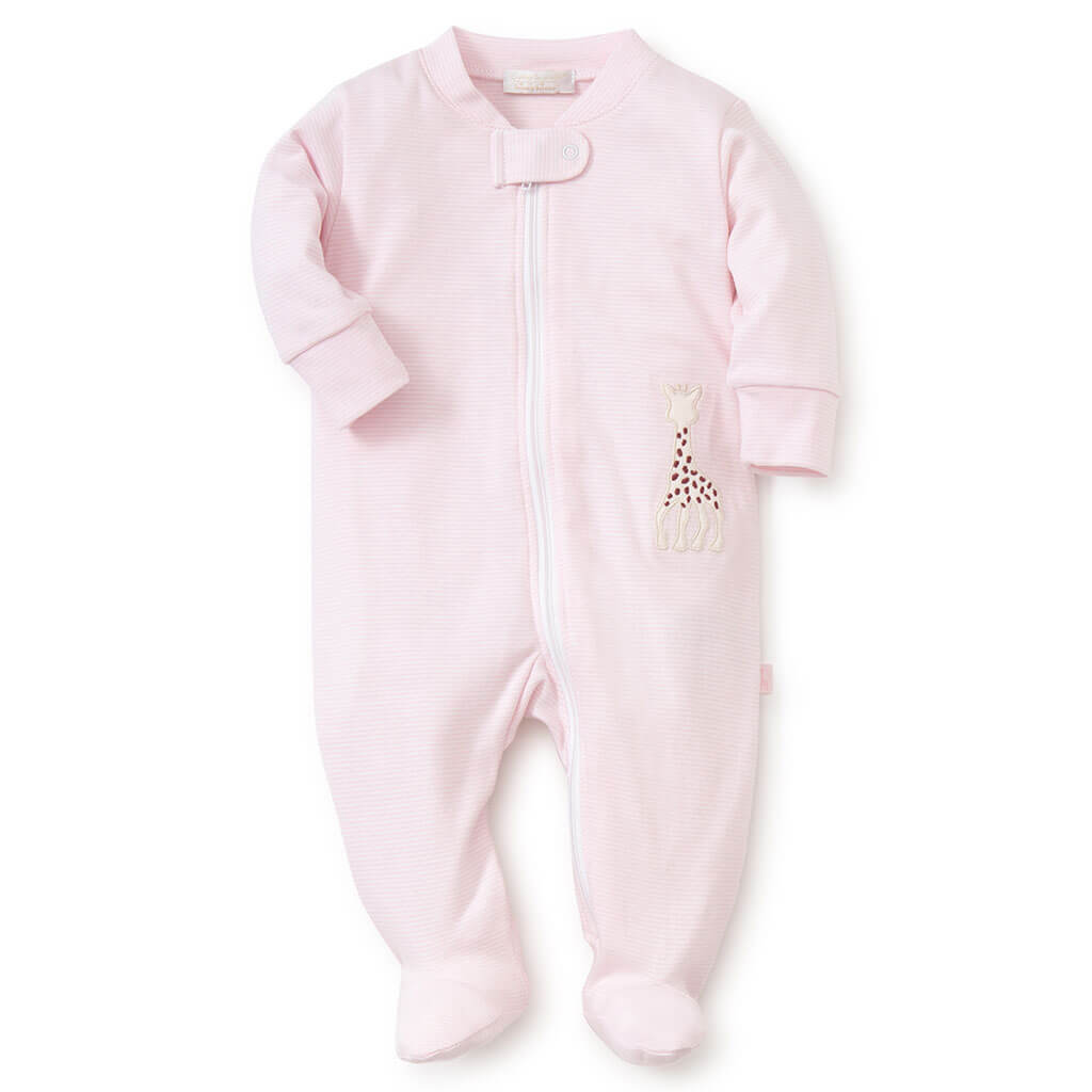 Kissy Kissy Stripes Footie Sophie la Girafe Pink