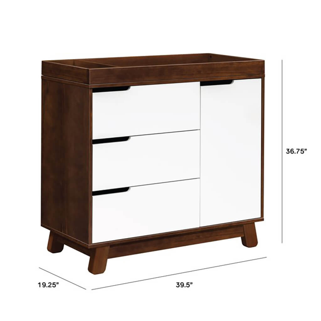 Hudson 3 Drawer Changer Dresser Espresso White