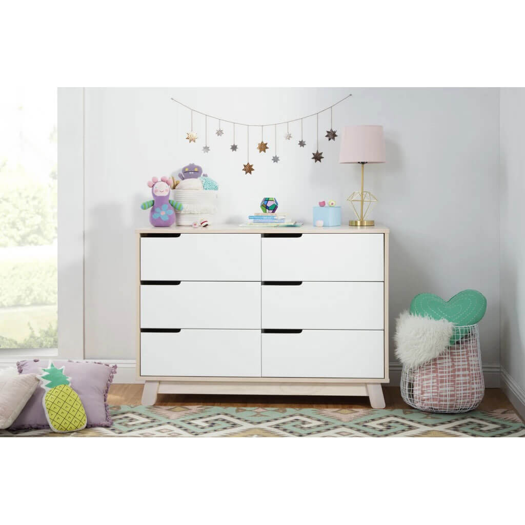 Hudson 6 Drawer Double Dresser Washed Natural White