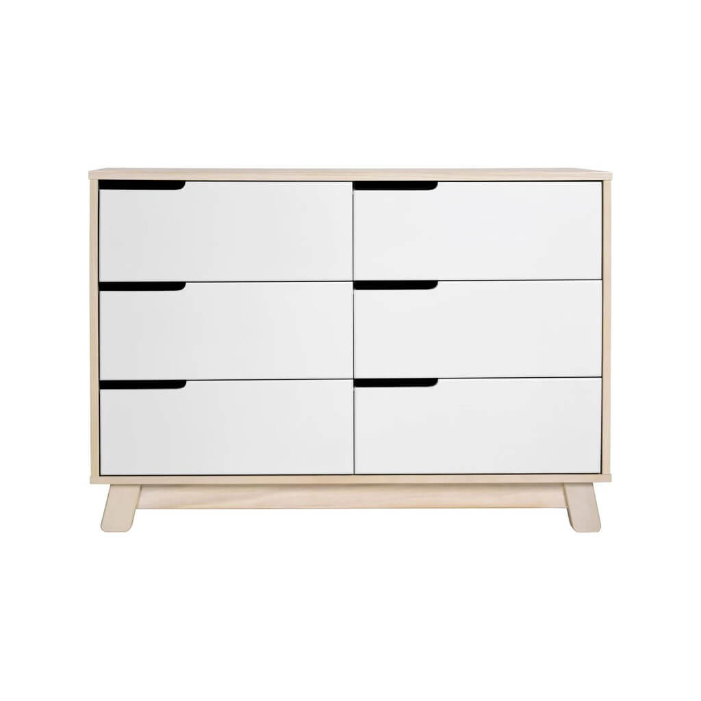 Hudson 6 Drawer Double Dresser Washed Natural White