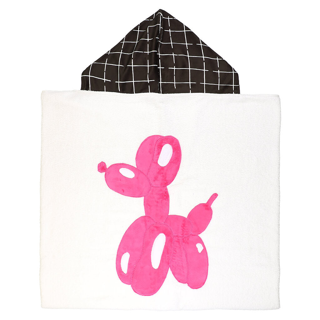 Big Towel White Balloon Dog Pink