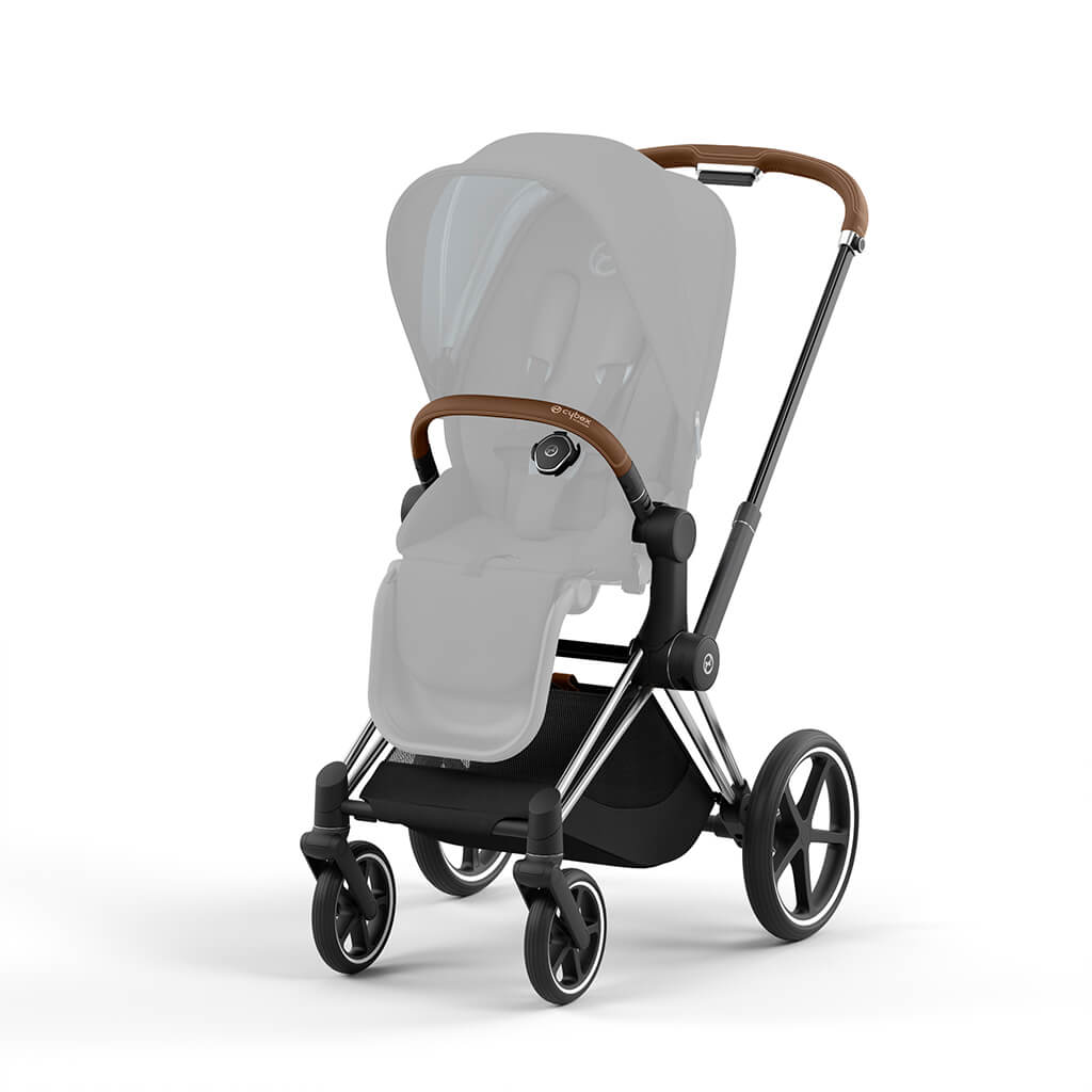 Color_ Chrome/Brown | Cybex Priam 4 Stroller Frame Chrome Brown | NINI and LOLI