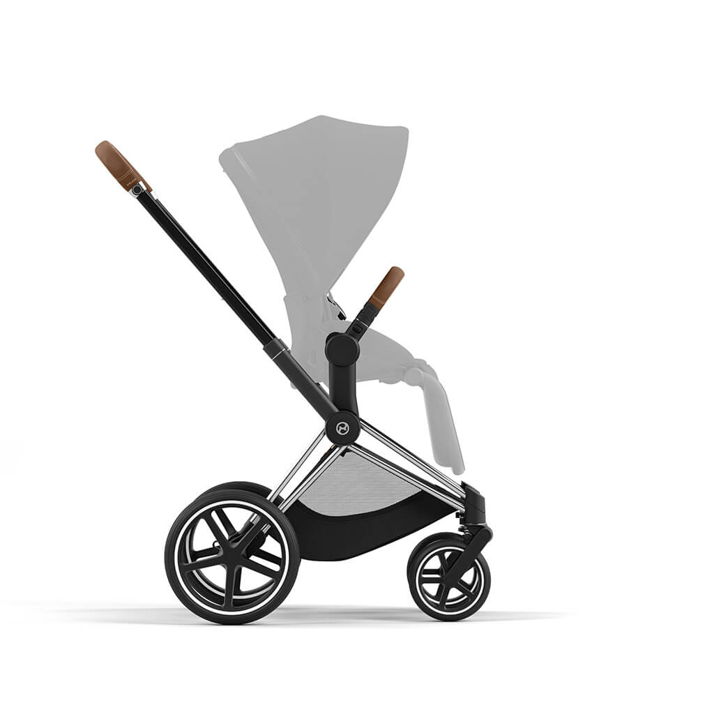 Color_ Chrome/Brown | Cybex Priam 4 Stroller Frame Chrome Brown | NINI and LOLI