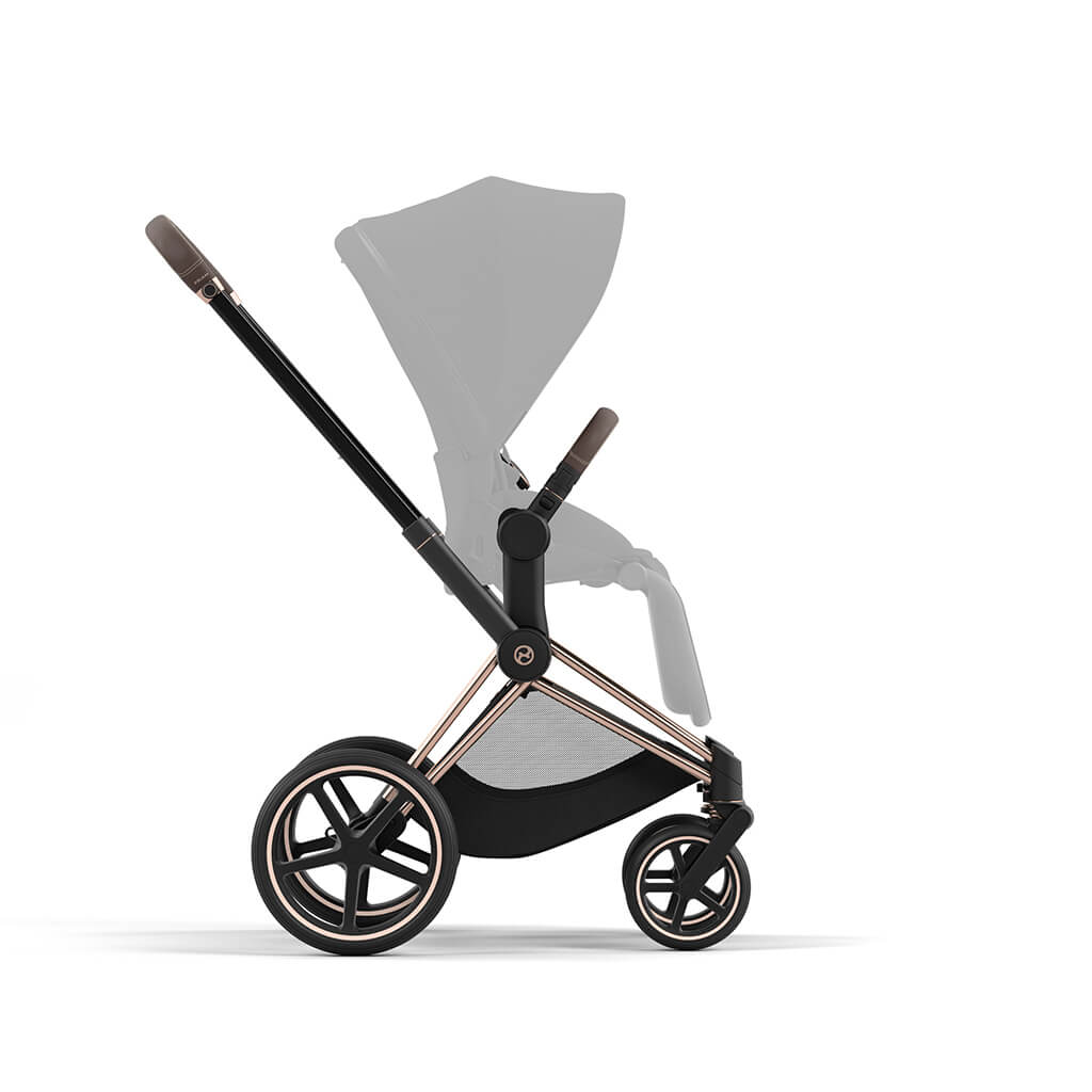 Color_ Rose Gold/Brown | Cybex Priam 4 Stroller Frame Rose Gold Brown | NINI and LOLI