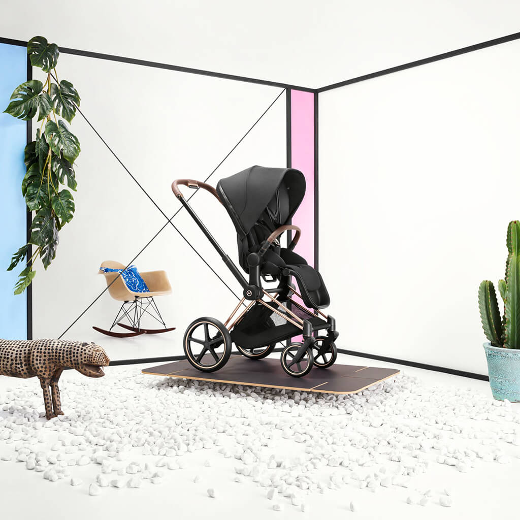 Color_ Rose Gold/Brown | Cybex Priam 4 Stroller Frame Rose Gold Brown | NINI and LOLI