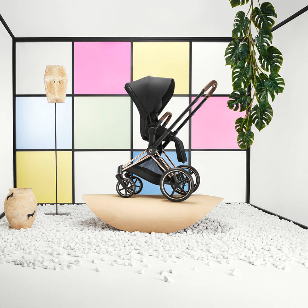 Color_ Rose Gold/Brown | Cybex Priam 4 Stroller Frame Rose Gold Brown | NINI and LOLI