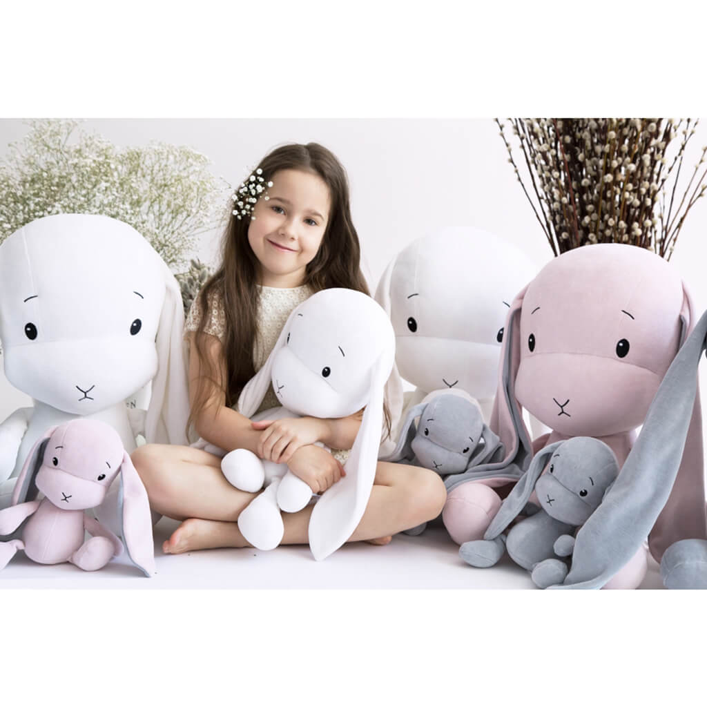 Bunny Plush Toy White with Dots