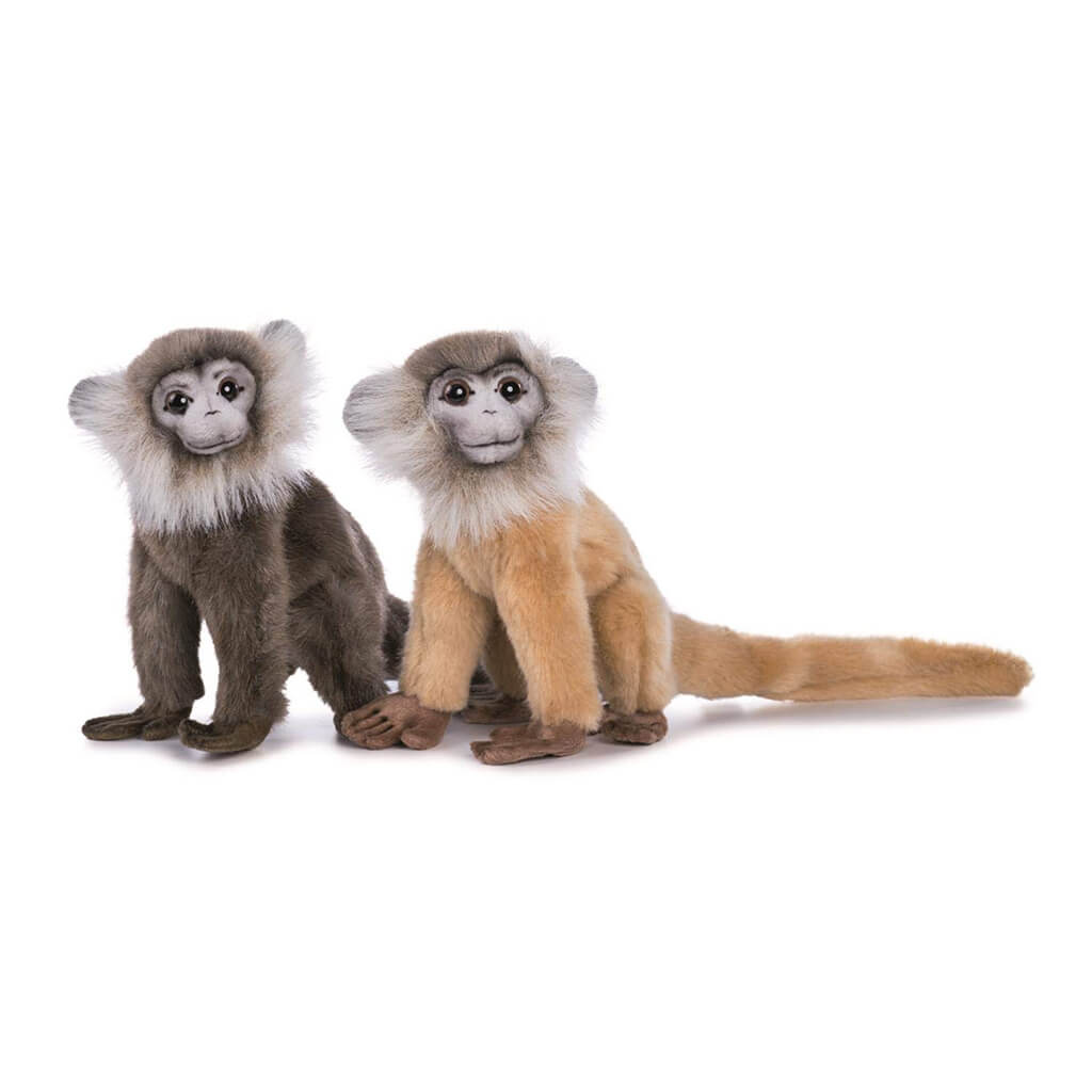 Realistic Plush Animal Leaf Monkey Brown