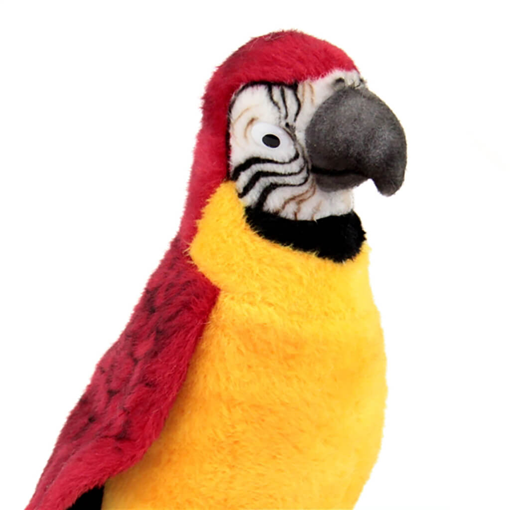 Realistic Plush Animal Parrot Yellow Red