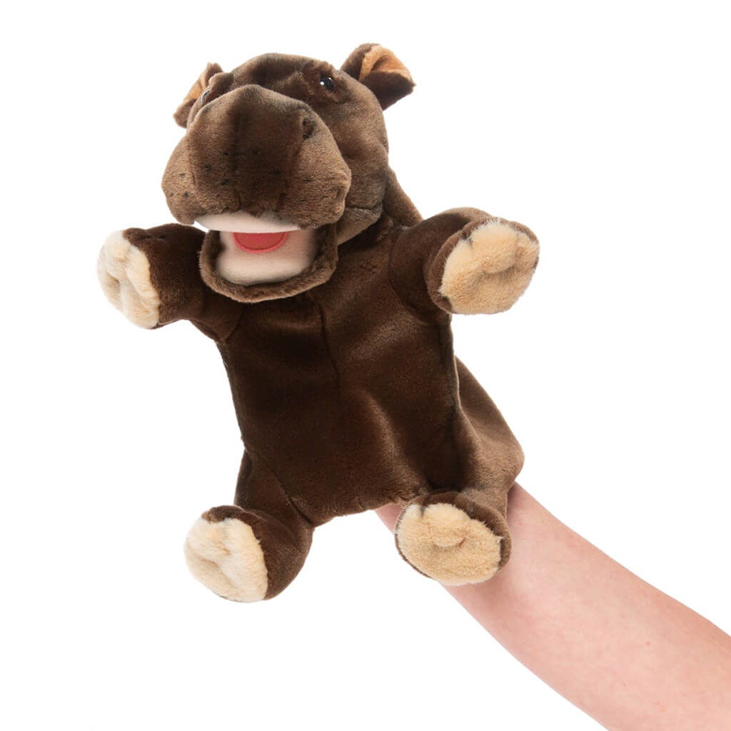 Realistic Plush Animal Puppet Hippo