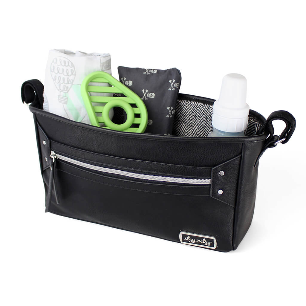 Stroller Caddy/Organizer Black and Silver