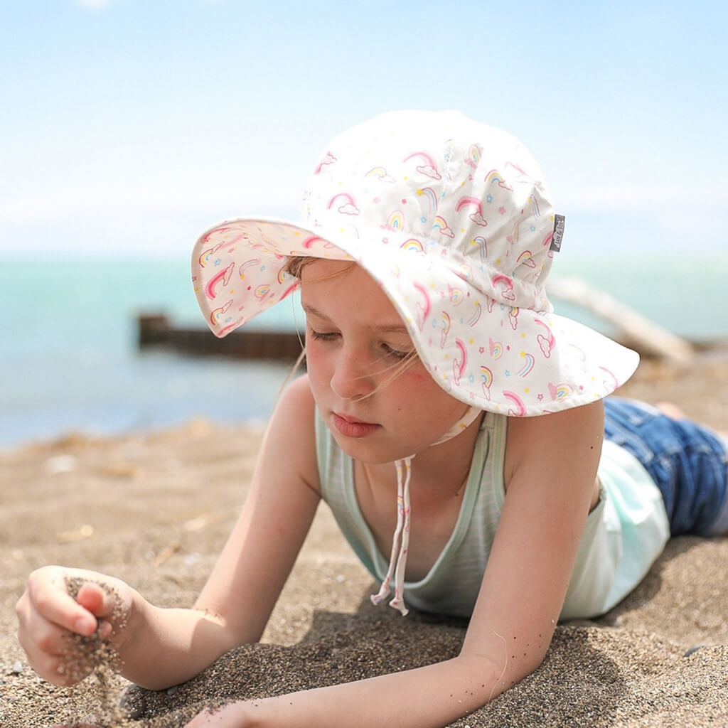 Kids Cotton Floppy Sun Hat Rainbow