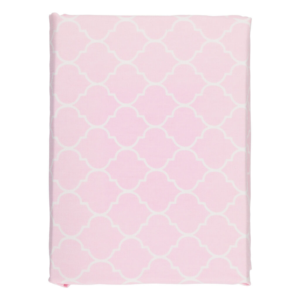 Crib Fitted Sheet Pink Quattrofoil