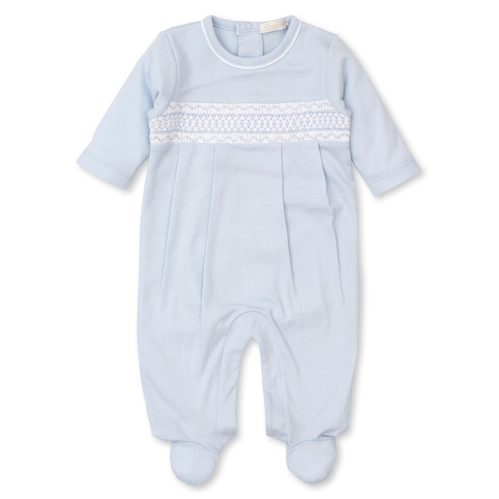 Kissy Kissy Smocked Footie CLB Fall Light Blue