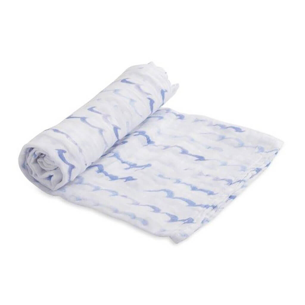 Little Unicorn Single Cotton Muslin Swaddle High Tide