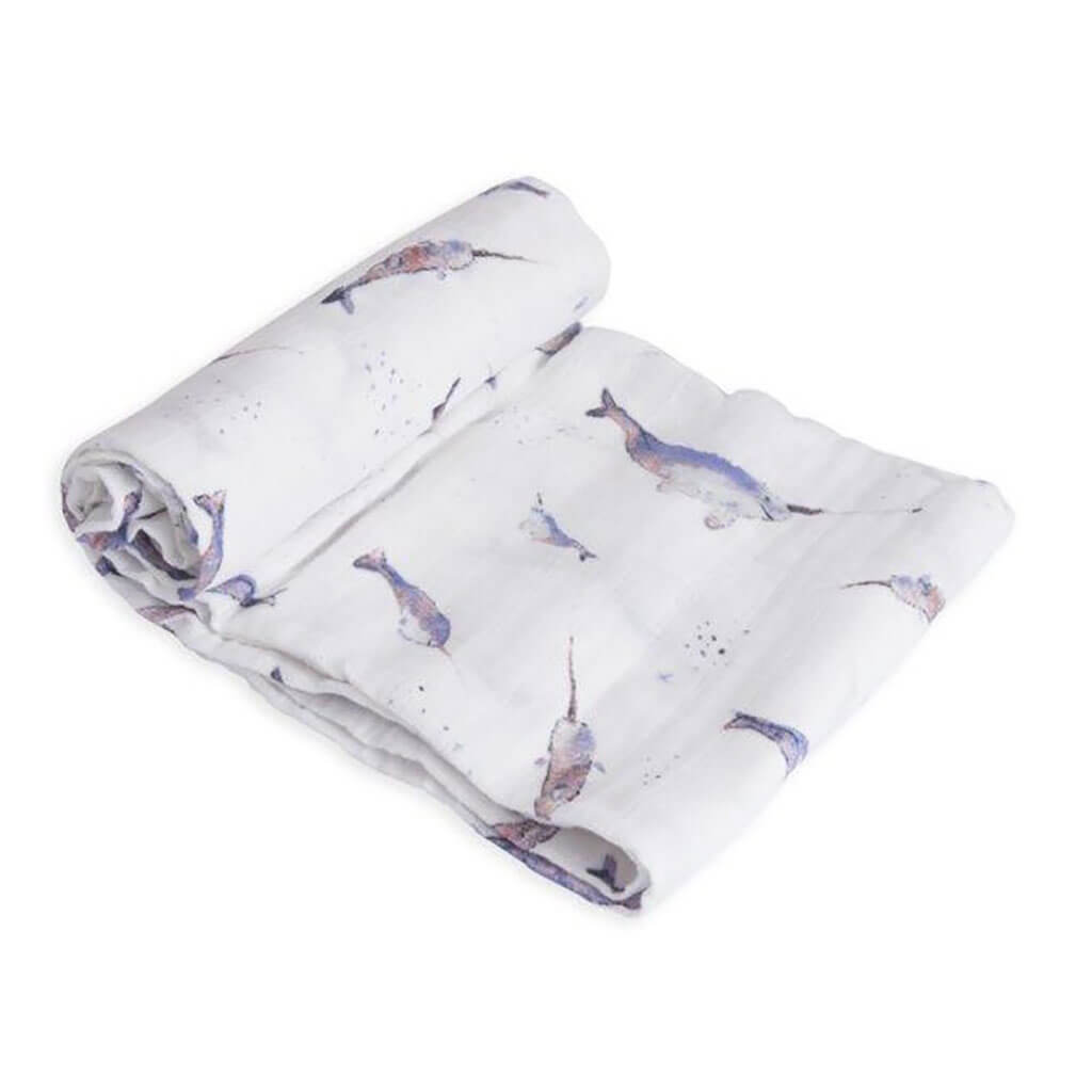 Little Unicorn Single Cotton Muslin Swaddle Narwhal