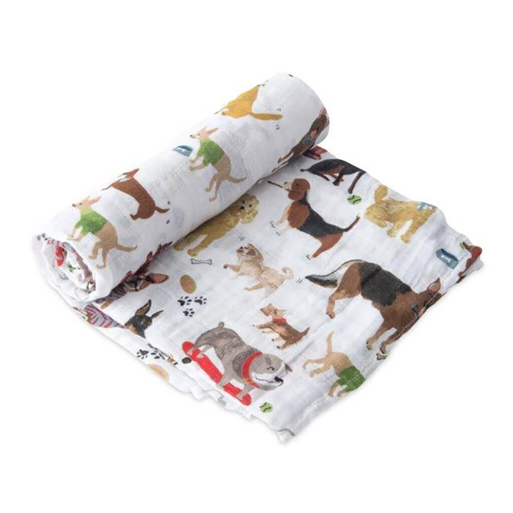 Little Unicorn Single Cotton Muslin Swaddle Woof