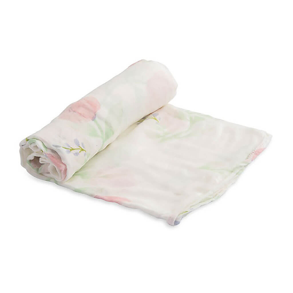 Little Unicorn Deluxe Muslin Swaddle Single Pink Peony