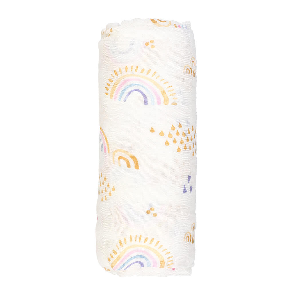 Little Unicorn Deluxe Muslin Swaddle Rainbows & Raindrops