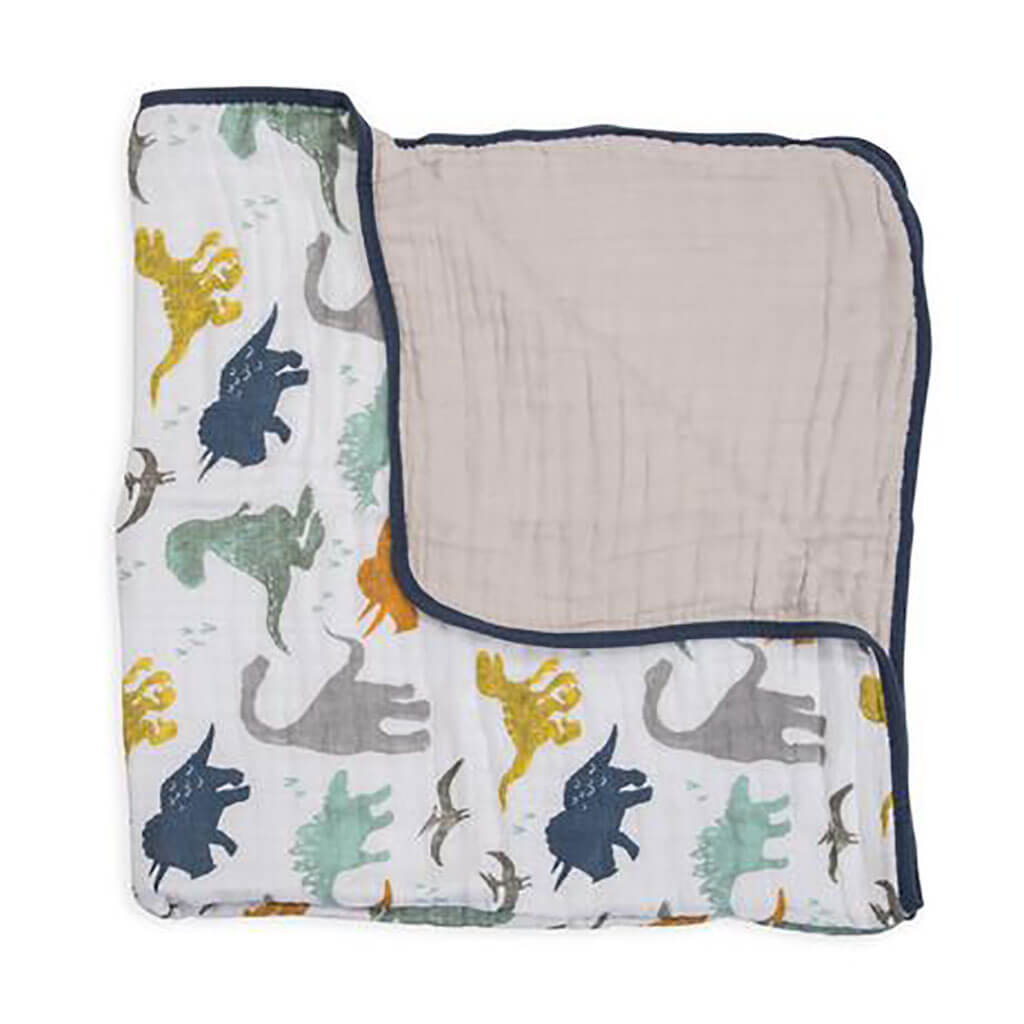 Cotton Muslin Quilt Dino Friends