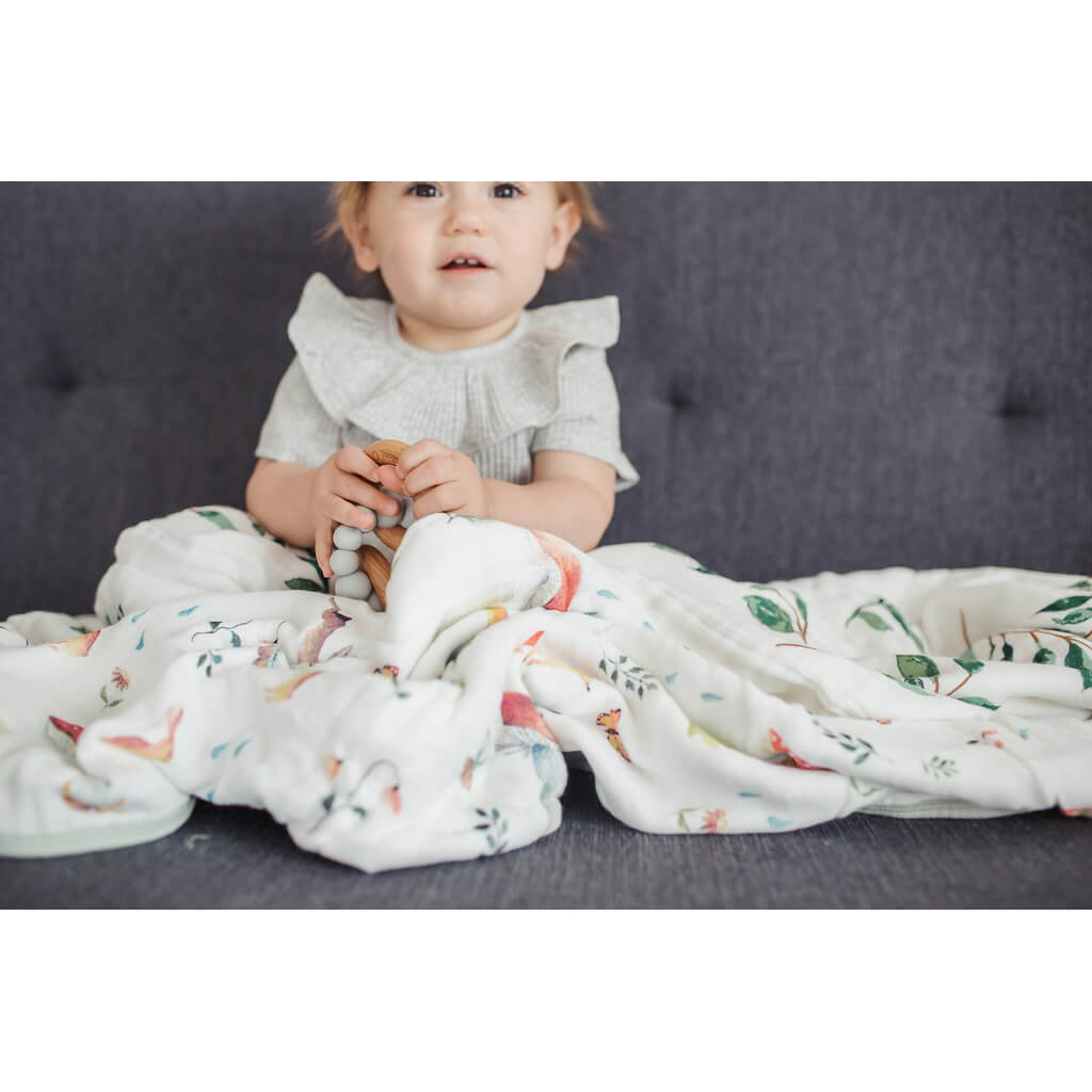 Muslin Quilt Blanket Woodland Gnome