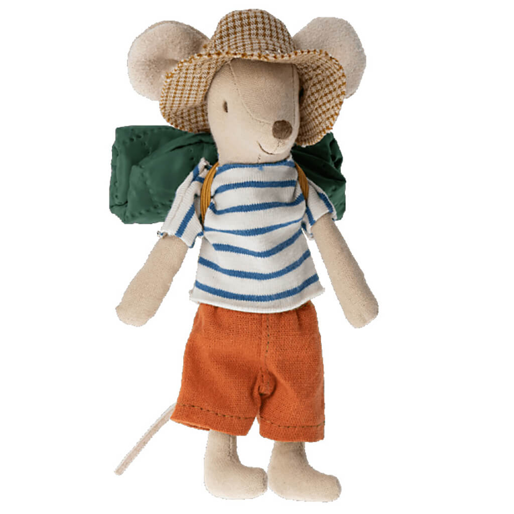 Maileg Big Brother Hiker Mouse Doll Striped Blue