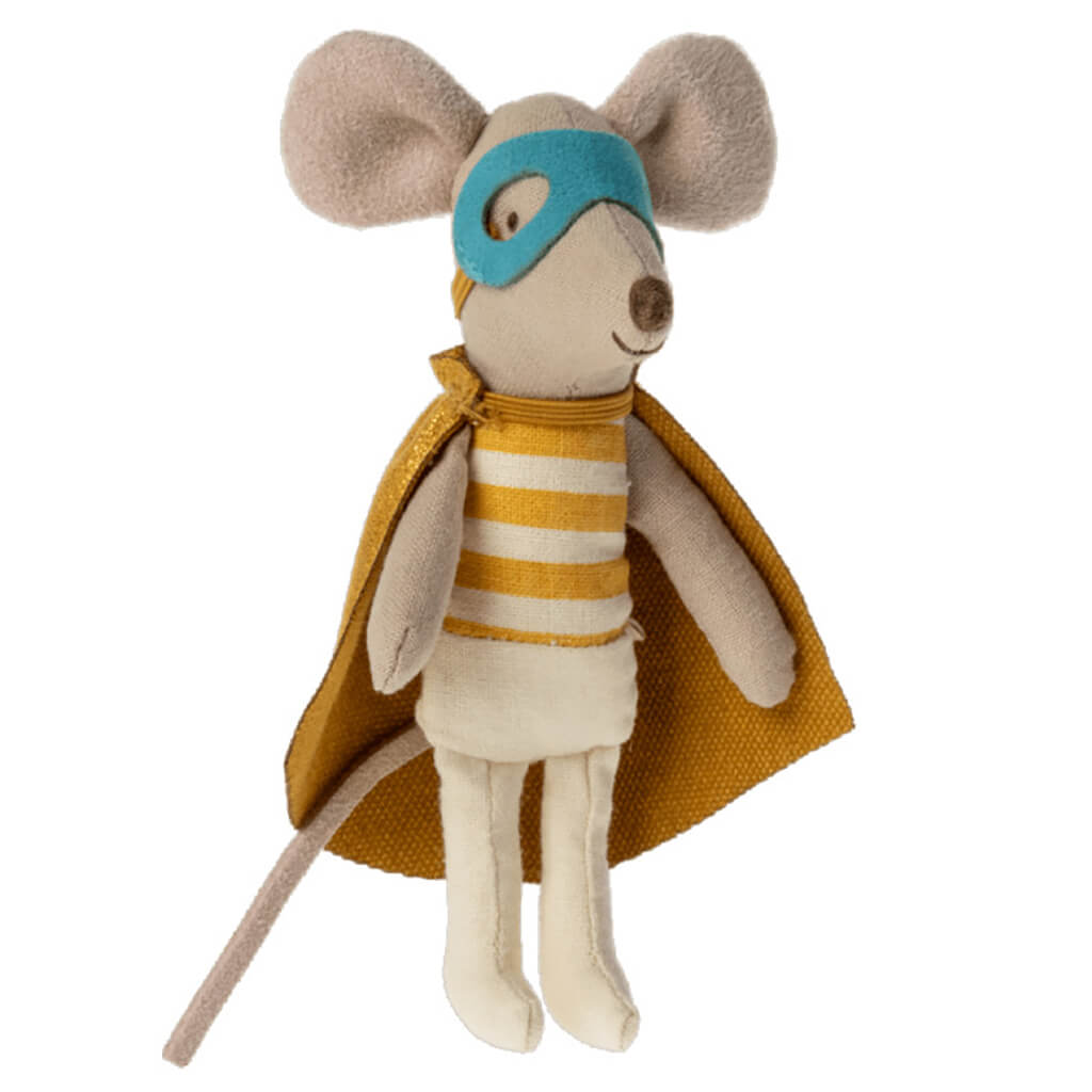 Maileg Little Brother Super Hero Mouse Doll in Matchbox