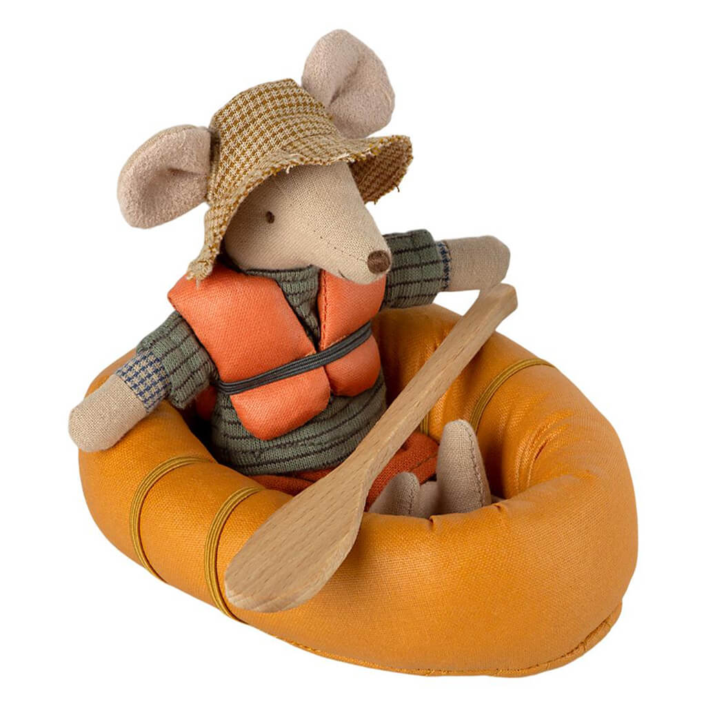 Maileg Mouse Rubber Boat Toy Dusty Yellow