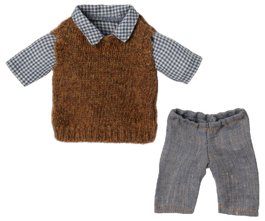 Maileg Shirt Slipover and Pants for Teddy Dad