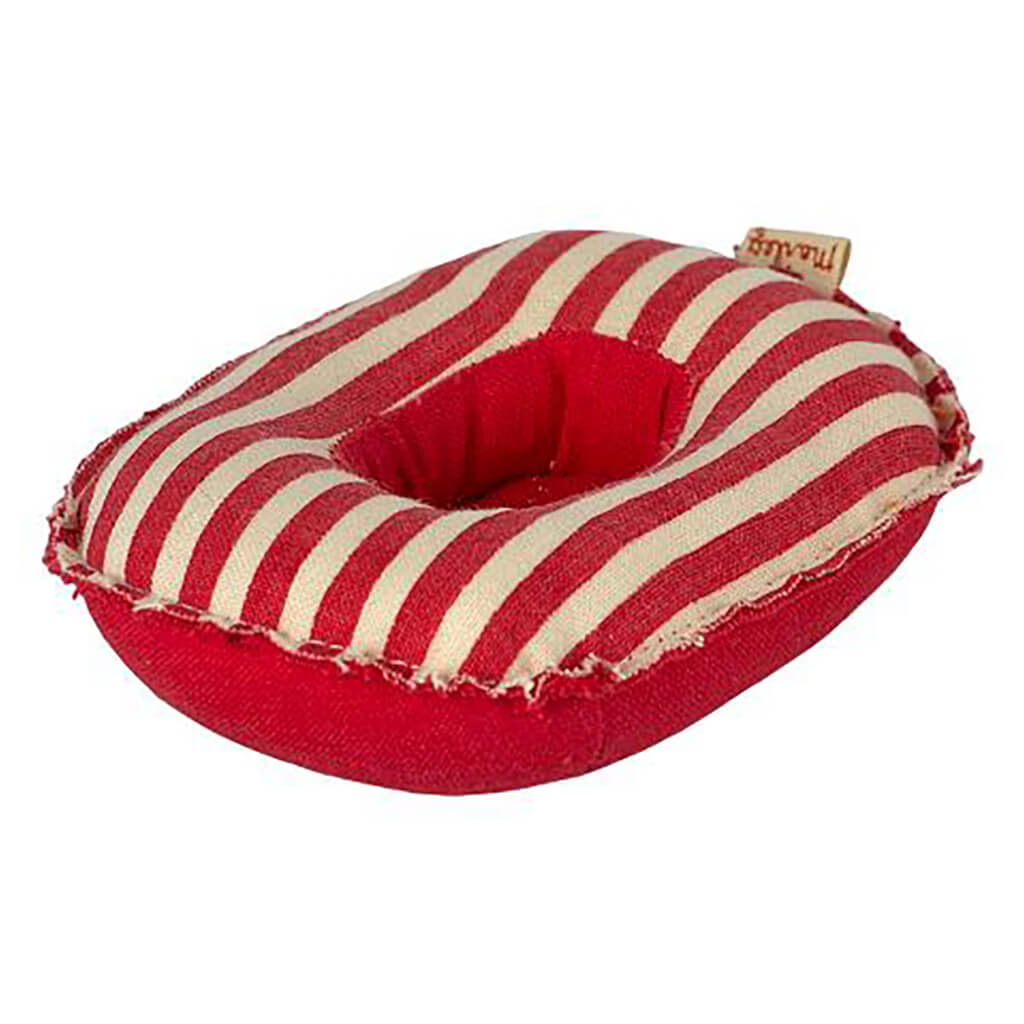 Maileg Small Mouse Rubber Boat Toy Red Stripe