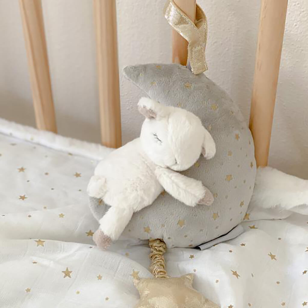 Lamb and Moon Plush Musical Mobile