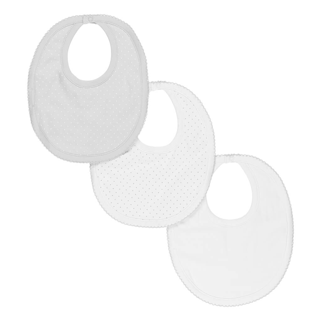 3 Pack Bib Set Dots Grey