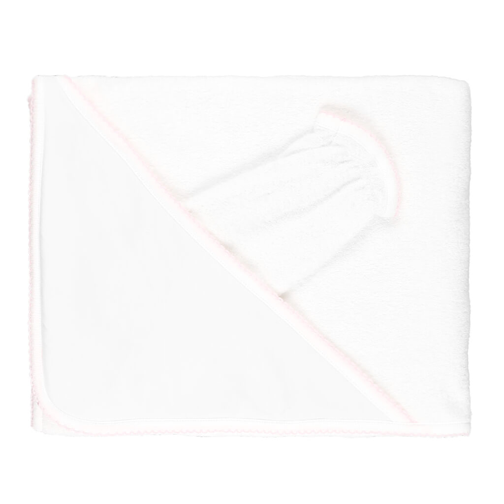 Basic Solid Towel White/Pink