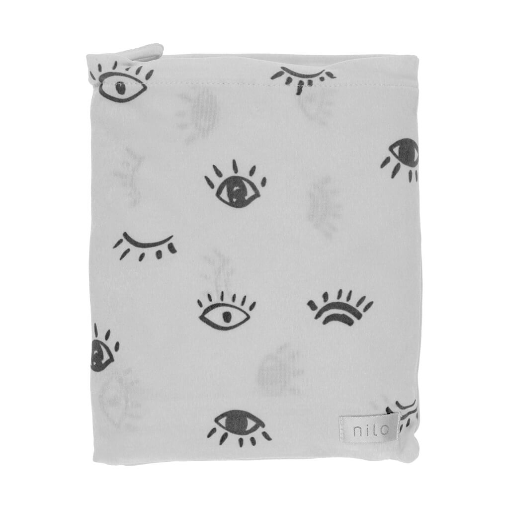 Bassinet Sheet Eyes White/Black