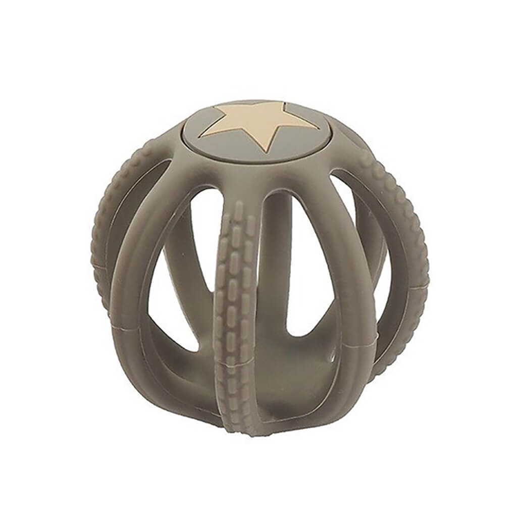 Silicone Teething Ball Star Grey