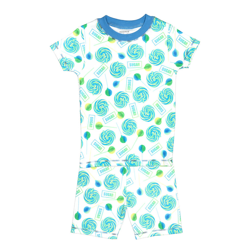 Noomie by robynblair 2 Piece Short Set Blue Lollipops