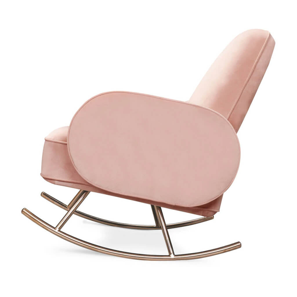 Nursery Works Compass Rocker with Rose Gold Legs Blush Velvet